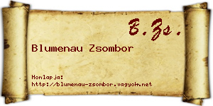 Blumenau Zsombor névjegykártya
